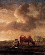 Adriaen van de Velde Cows on a Meadow oil painting artist